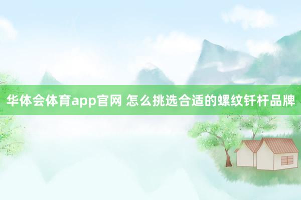 华体会体育app官网 怎么挑选合适的螺纹钎杆品牌
