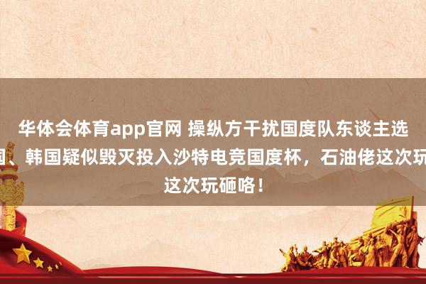 华体会体育app官网 操纵方干扰国度队东谈主选？中国、韩国疑似毁灭投入沙特电竞国度杯，石油佬这次玩砸咯！