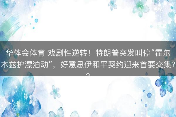 华体会体育 戏剧性逆转！特朗普突发叫停“霍尔木兹护漂泊动”，好意思伊和平契约迎来首要交集？