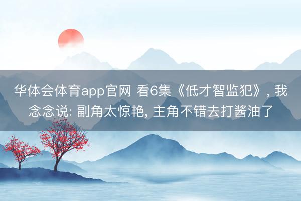 华体会体育app官网 看6集《低才智监犯》， 我念念说: 副角太惊艳， 主角不错去打酱油了